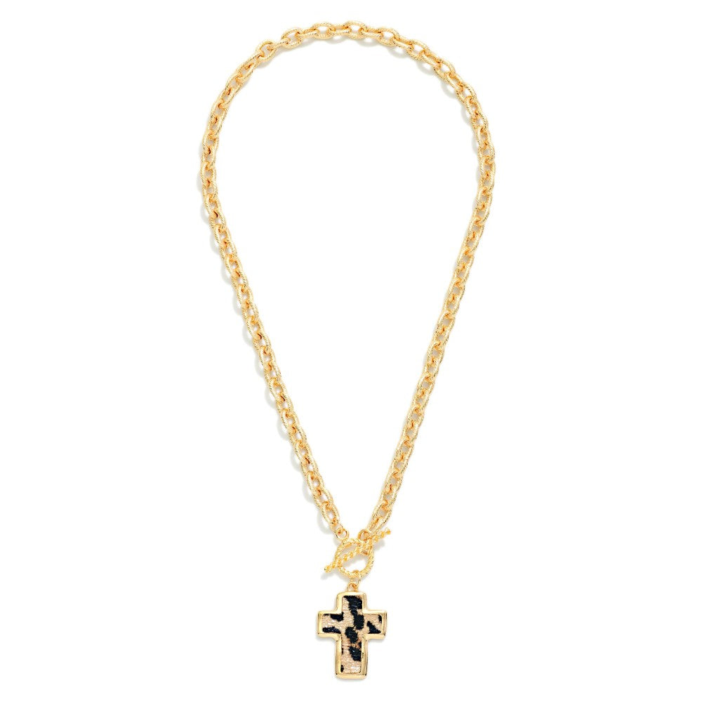 Leopard Cross Necklace