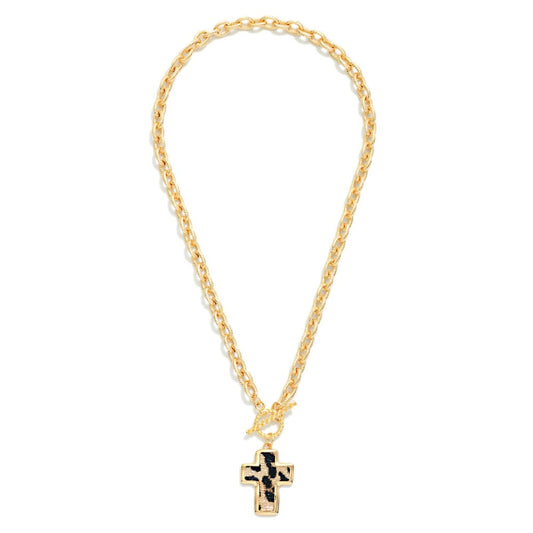 Leopard Cross Necklace
