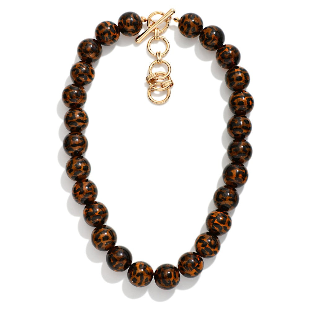 Animal Print Beaded Necklace