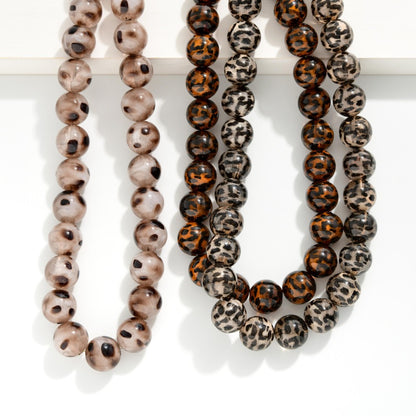 Animal Print Beaded Necklace