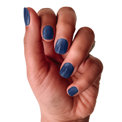 Ivy & Ash - Midnight Blue | Dark Winter Blue Pearl Finish Nail Wraps