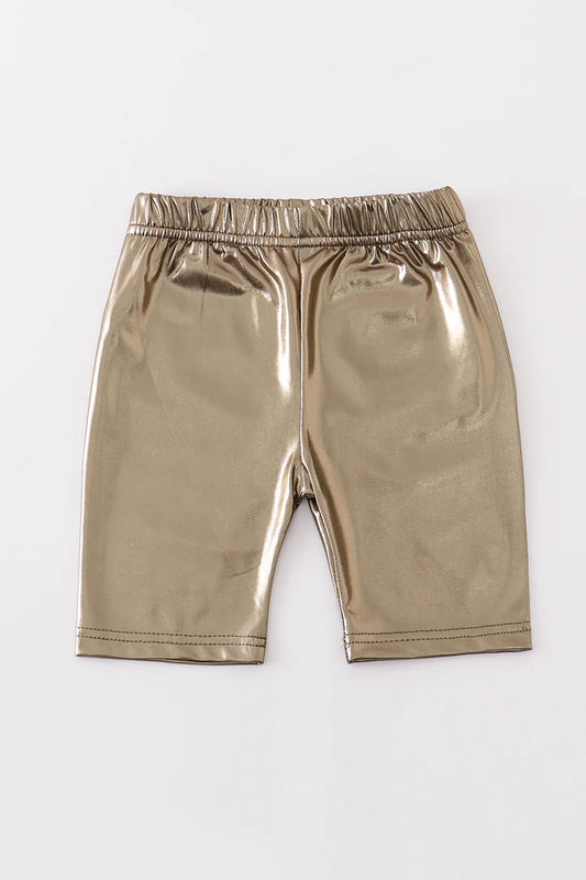 Gold Metallic Biker shorts