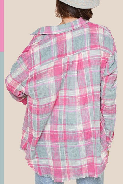 La Meil Gauze Plaid in Pink