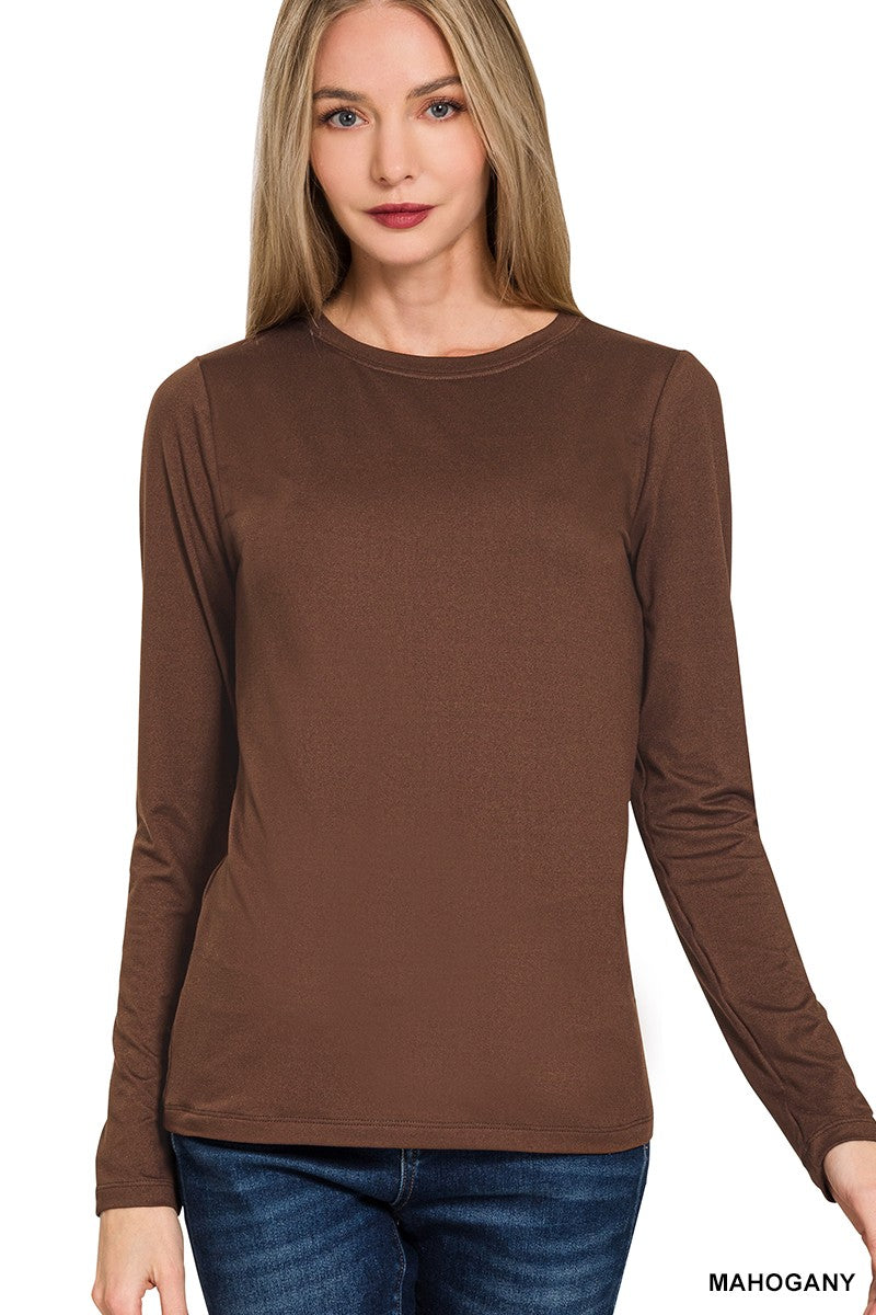Butter Soft Long Sleeve Tee in Mahogany