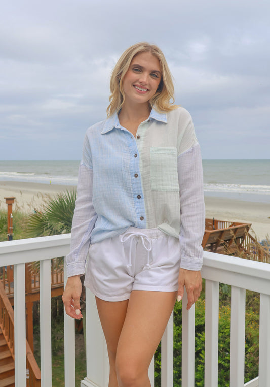 Simply Southern Gauze top in Mint