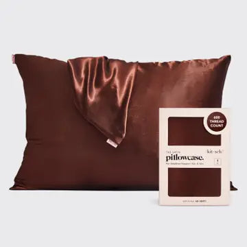 Kit-sch Satin Pillowcase in Chocolate