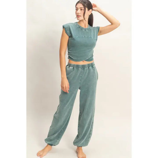 Haut Shot Jogger Set in Dk Teal