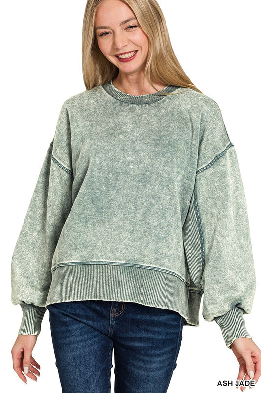 Ali Oversized Pullover in Ash Jade