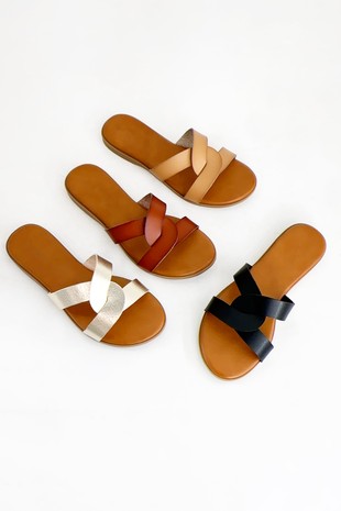 Ample Twisted Strap Sandal in 3 Color Options