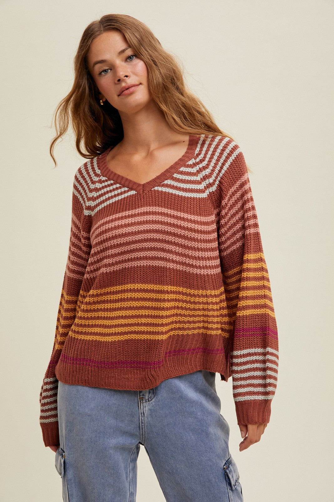 Vera Knit Sweater in Burlwood