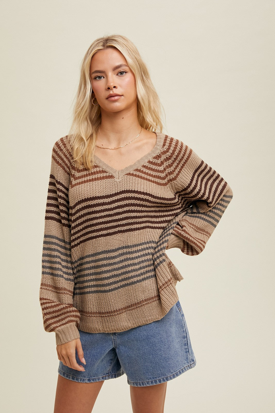 Vera Knit Sweater in Taupe