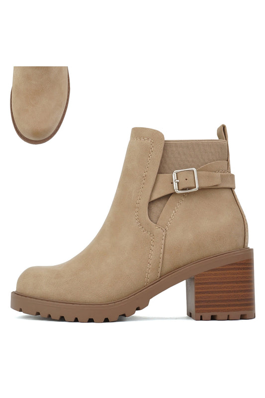 Chunky Ankle Boot in Taupe