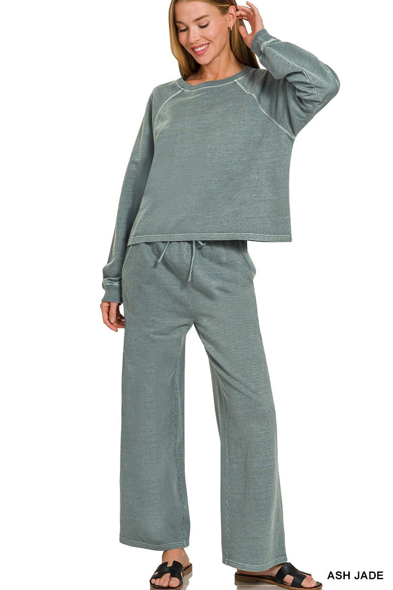 Millie Mineral Washed Set in Ash Jade