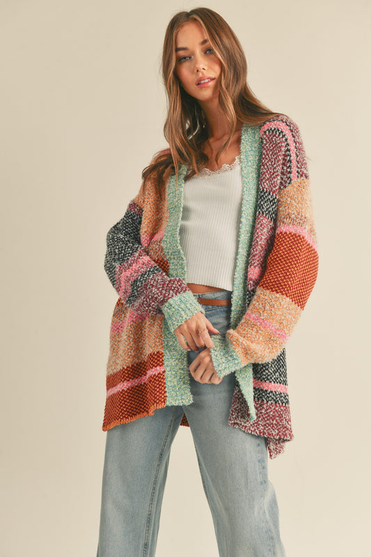 Olli Oversized Color Block Cardigan