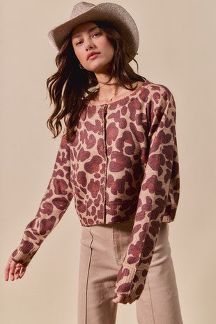 Elle Leopard Print Cardigan