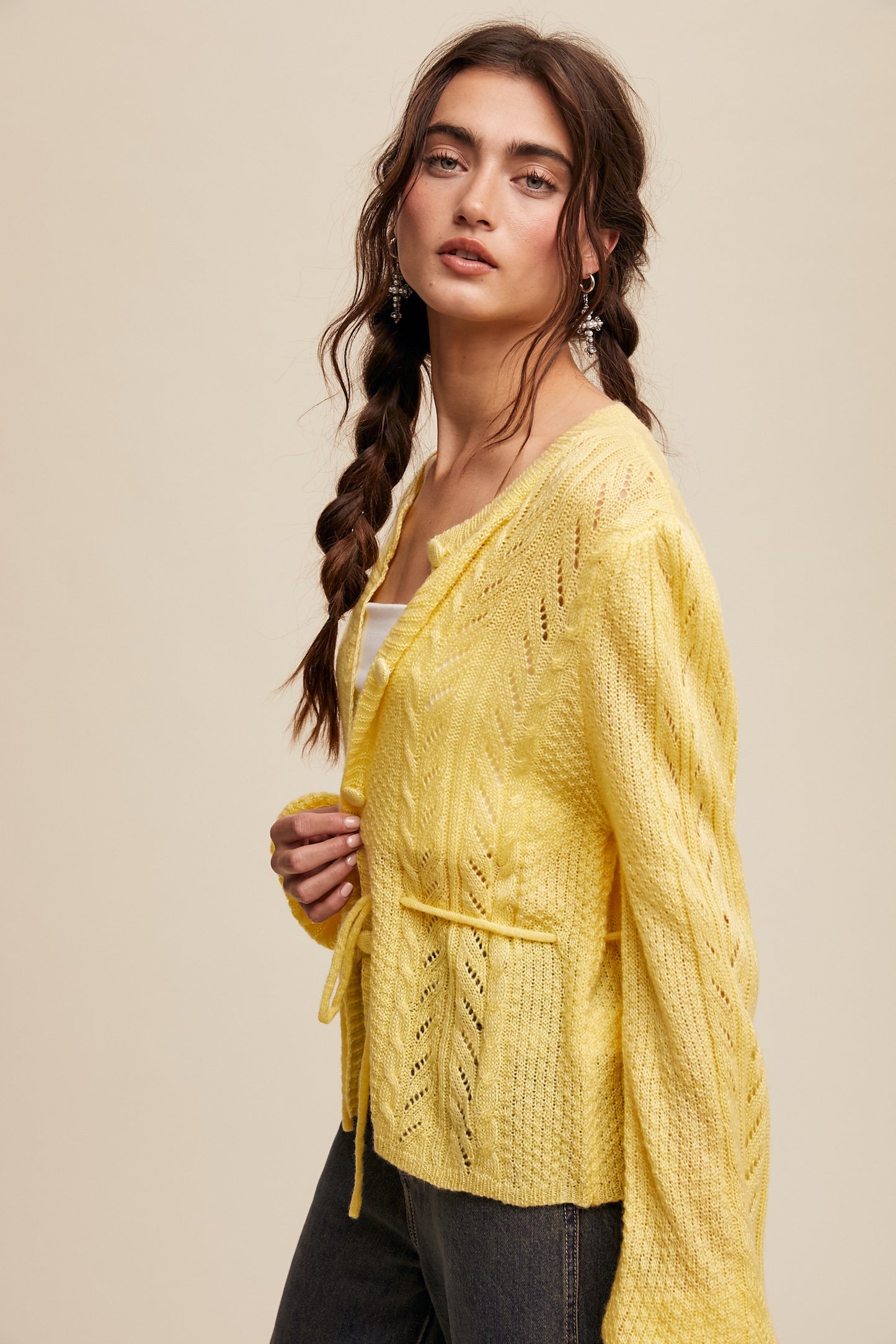 Sheer Spring Cardigan in Banana