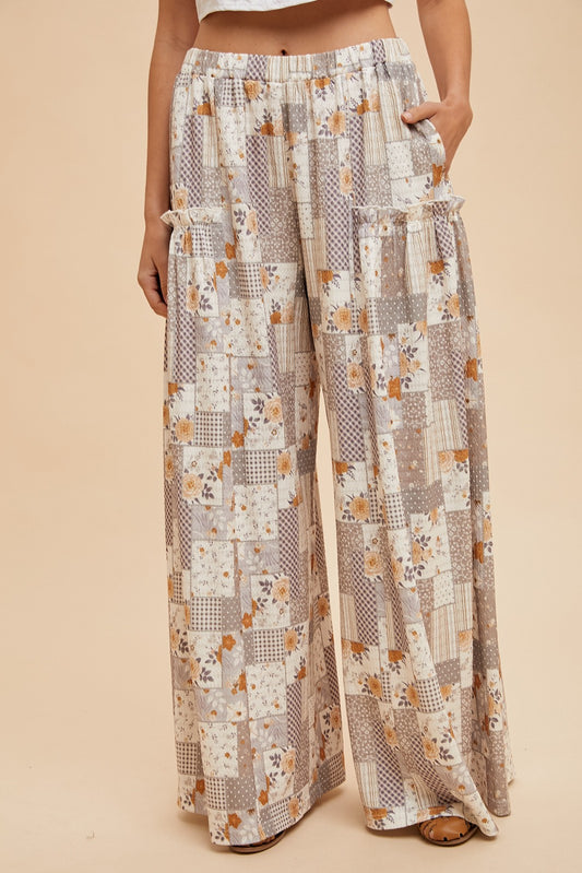 Posie Patchwork Wide Leg Pants