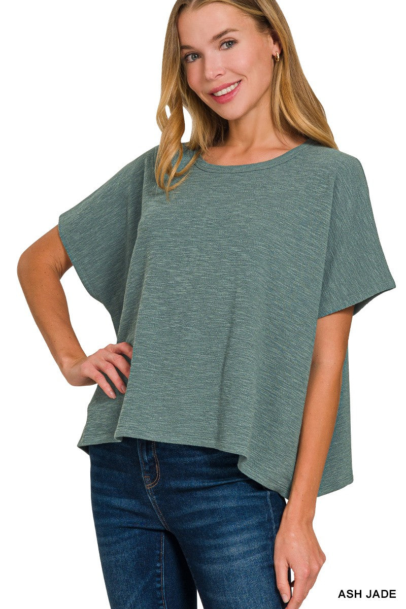 Poppi Slub Tee in Ash Jade
