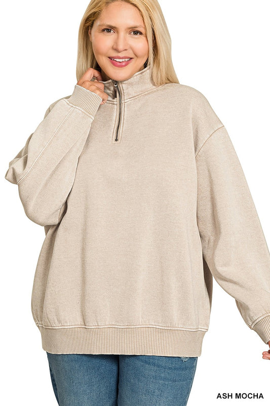 Curvy Audri Pullover in Ash Mocha