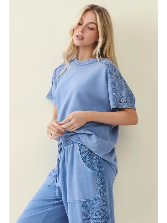 Tatum Boho Top in Blue