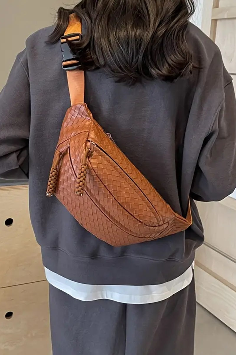 Woven Oversized Chest Bag