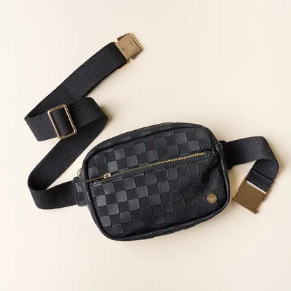 Urban Check Belt Bag & Wallet in Black