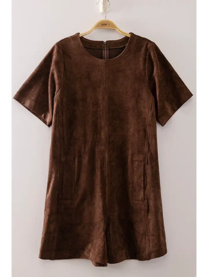Sadie Suede Romper