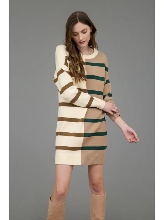 Mariella Sweater Dress in Cream Multi