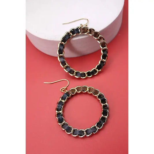 Faux Leather Earrings in Brown
