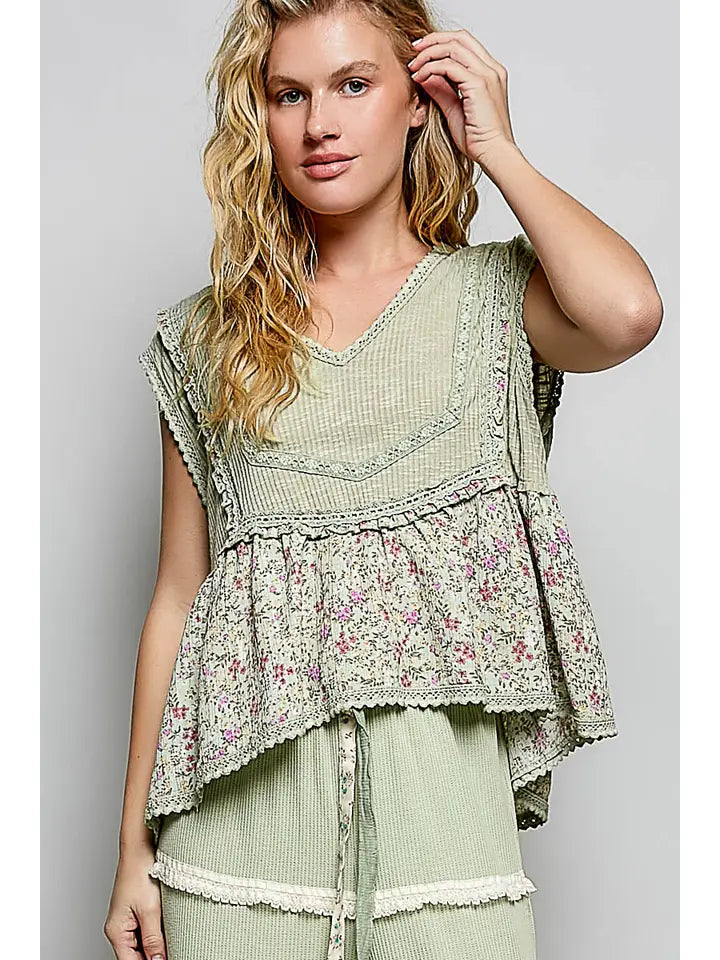 POL Charlotte Sage Tank