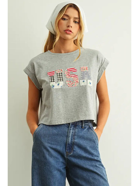 USA Patchwork Tee