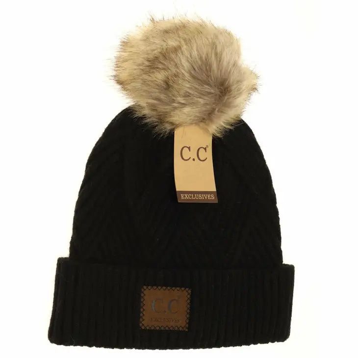 C.C. Patterned Knit Beanie