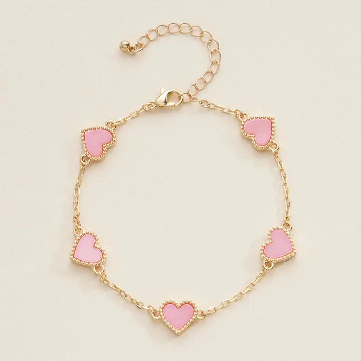 Elegant Heart Charm Bracelets