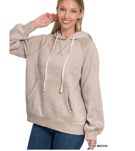 Macklie Hooded Pullover in Ash Mocha