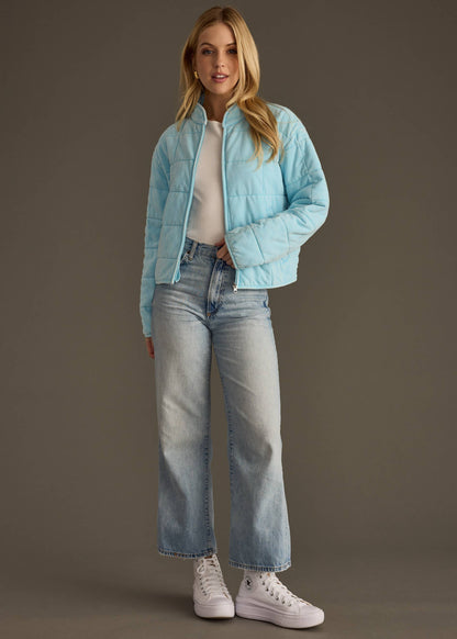 Naomie Light Blue Washed Quilted Jacket
