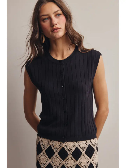 Kaelee Button Down in Black
