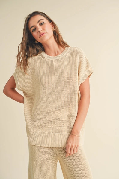 Lyndee Knit Sweater in Beige