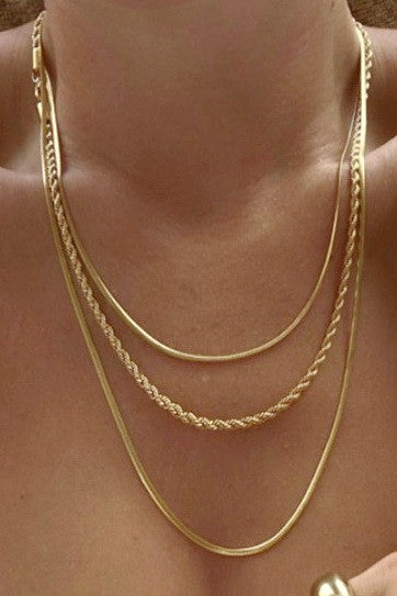 Timeless Layered Chain Necklace in Gold