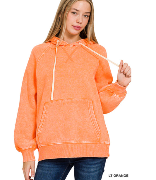 Macklie Hooded Pullover in Lt Orange