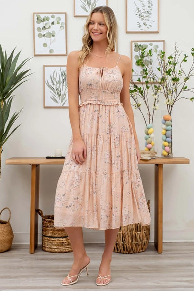 Spring Floral Midi Dress