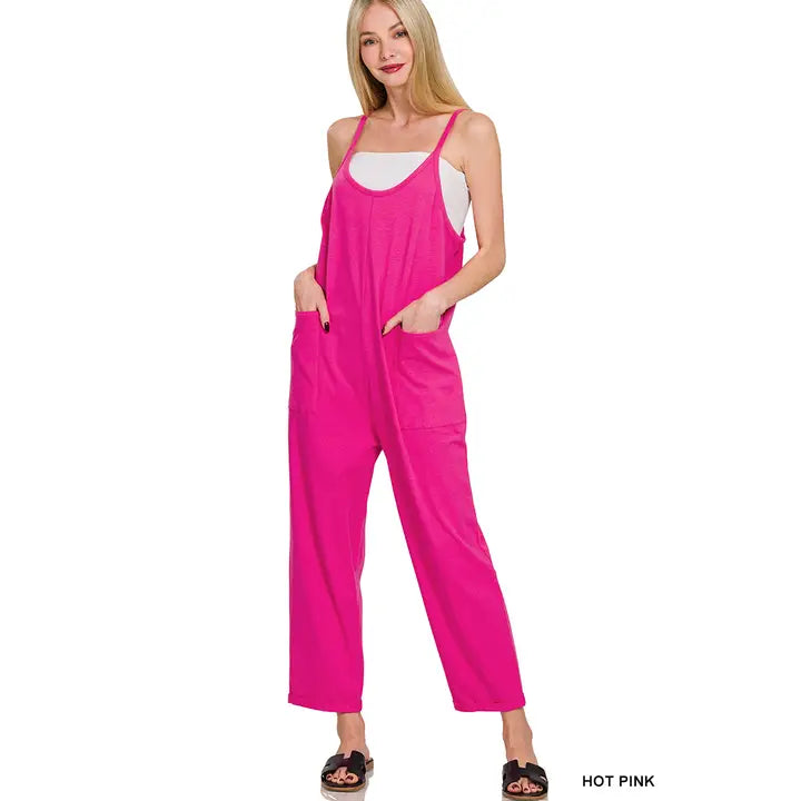 Teegan Jumpsuit in Hot Pink