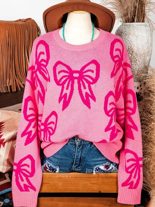 Pretty in Pink Bow Sweater