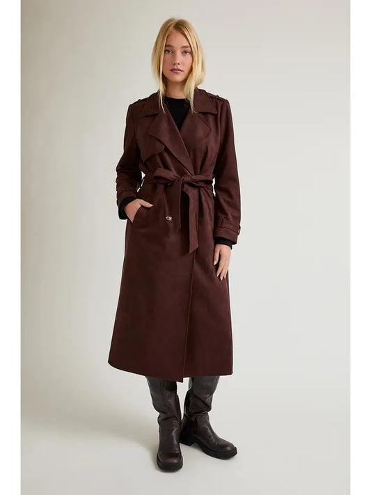 Hallie Suede Trench Coat
