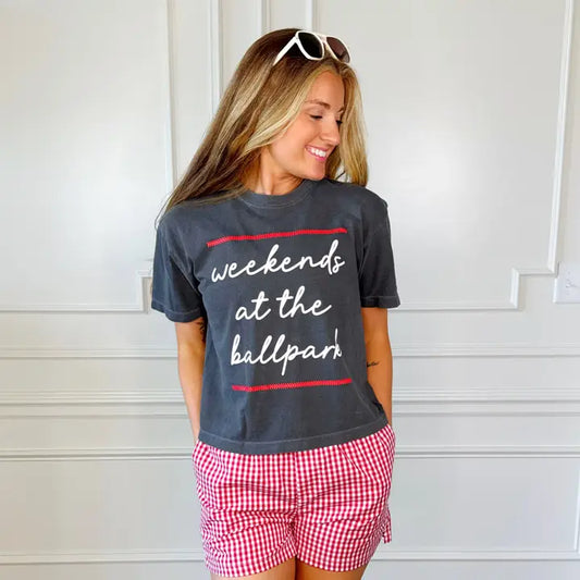 Weekends At the Ballpark Cropped Tee