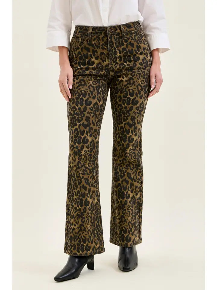 Judy Blue Leopard Bootcut Jeans