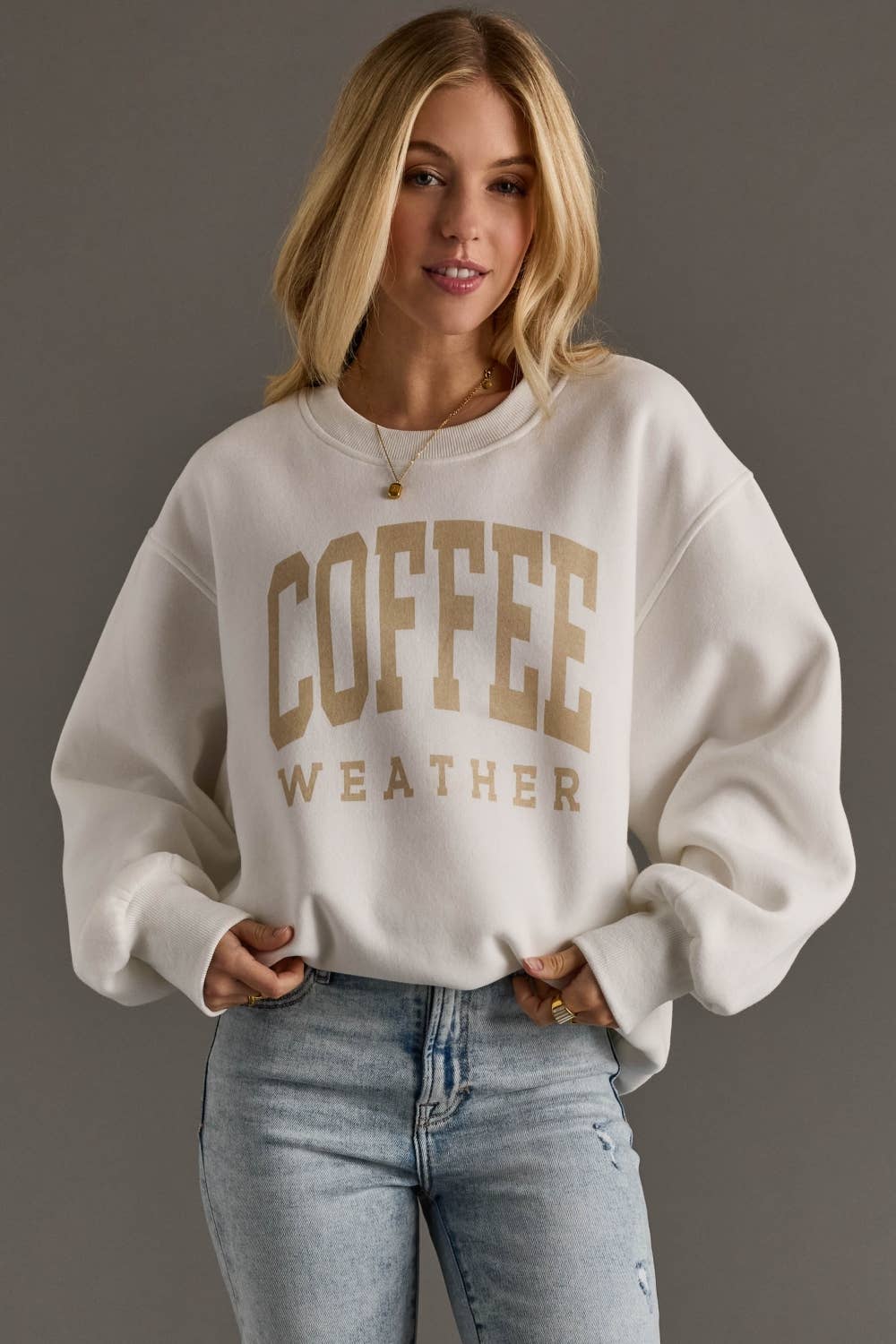 Coffee Weather Sweatshirt in Cream
