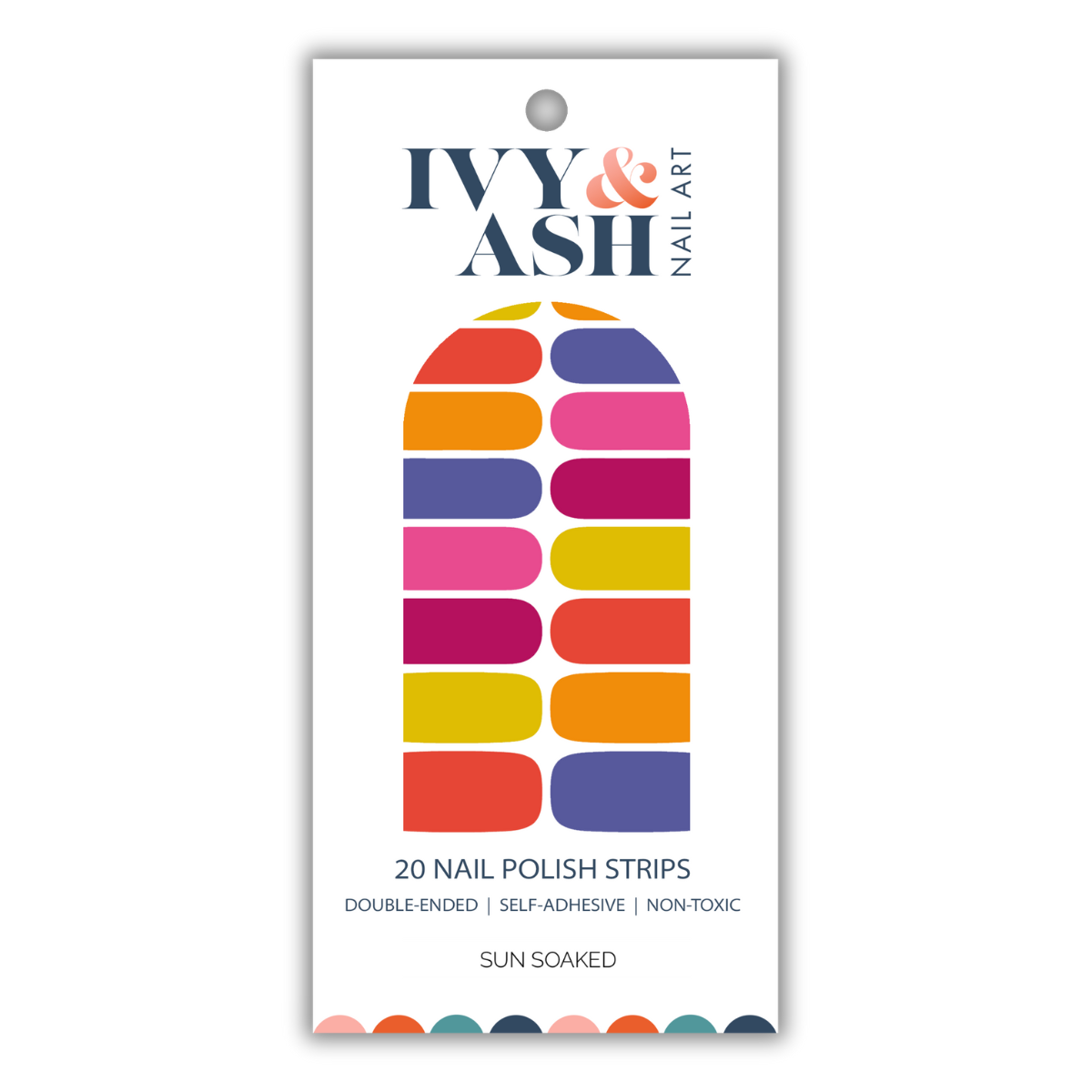 Ivy & Ash - Sun Soaked | Bold & Bright Summer Solid Color Nail Wrap Set