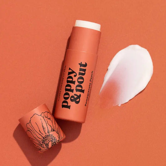 Poppy & Pout Lip Balm -Pomegranate Peach