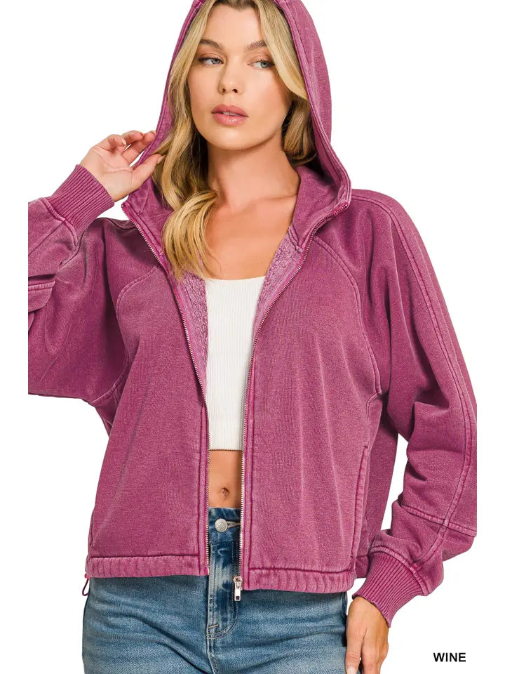 Amelia Fleece Jacket in Wine