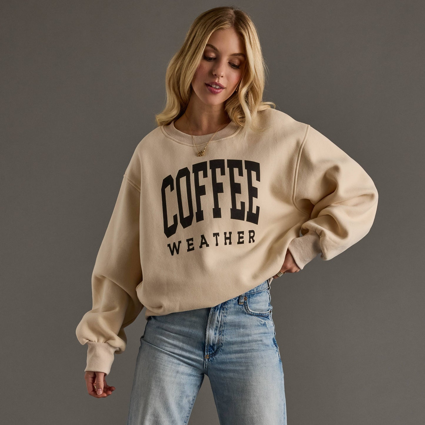 Coffee Weather Sweatshirt in Tan